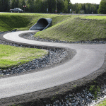 Photo of road and improved walking path