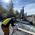 Photo of CRW employee working on temporary bridge in Seward, AK