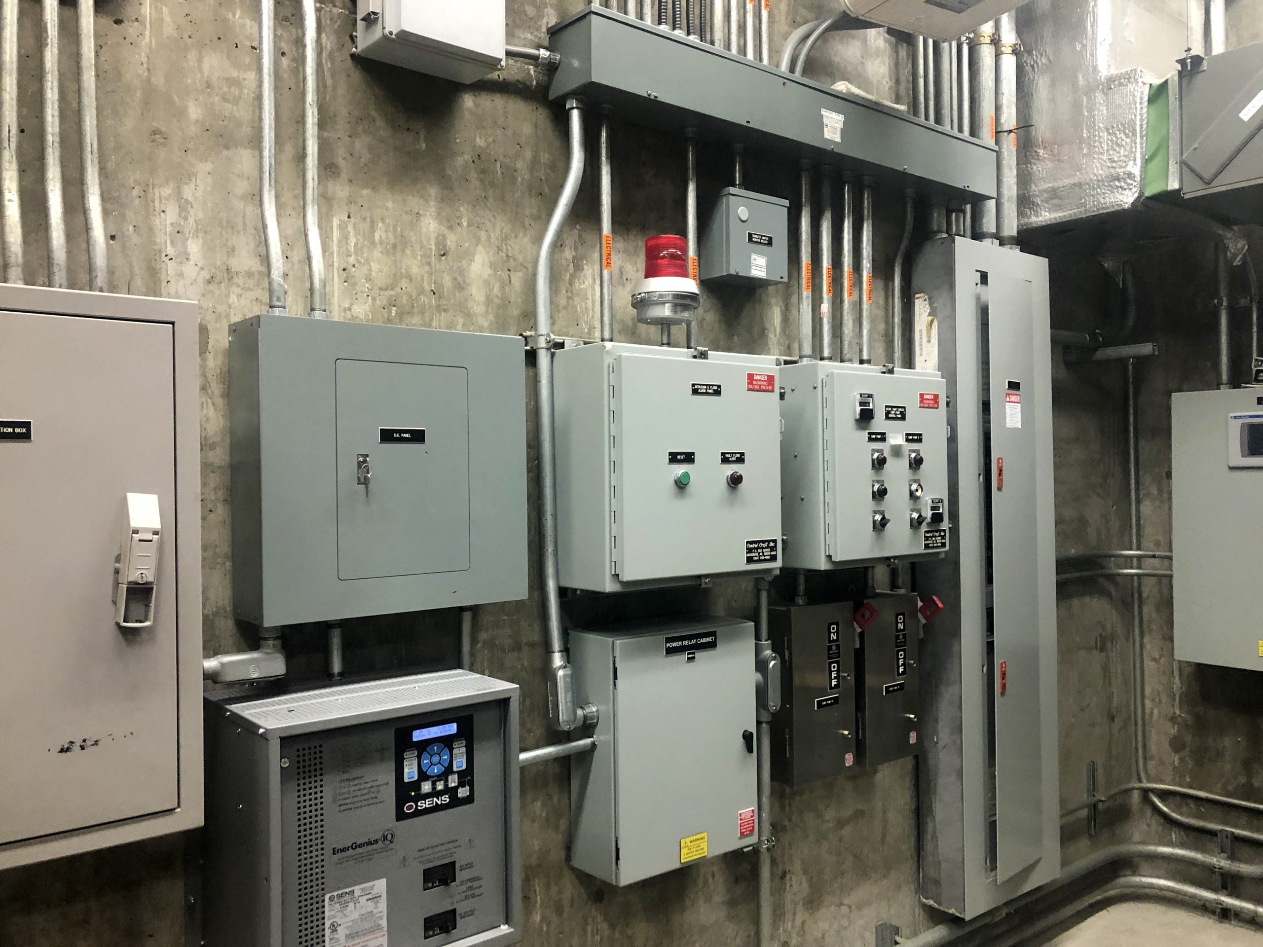 Photo of Eklutna Water Treatment Facility electrical panels.