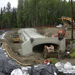 Photo of culvert backfilling and creek diversion.